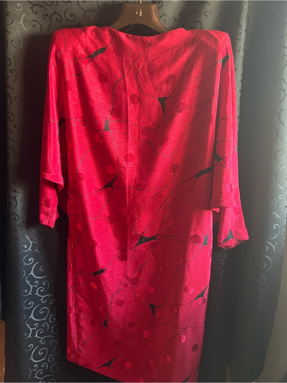 Vintage True 80s Batwing Slim Hipped Dress S